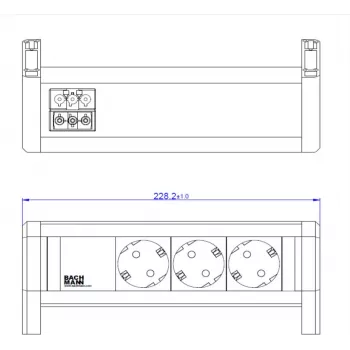 Regleta de enchufes Bachmann DESK 3xCEE 902.0292 — Fuente de alimentación de sobremesa con tres tomas CEE