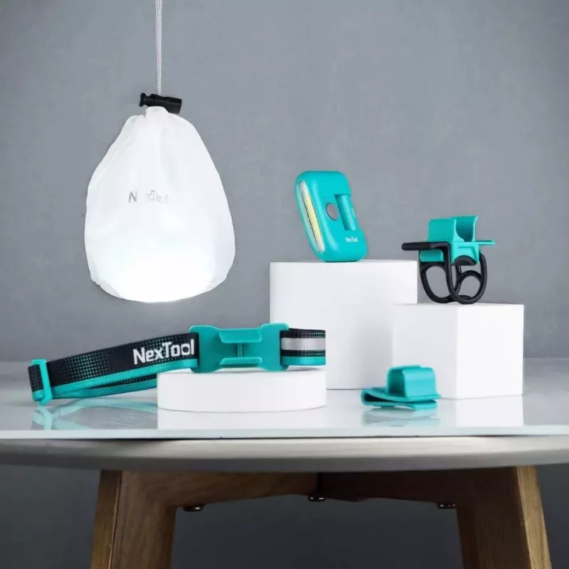 Linterna frontal Nextool NE20005 cinta LED recargable 170 lm, USB-C, 37,8 g, ABS, azul nube