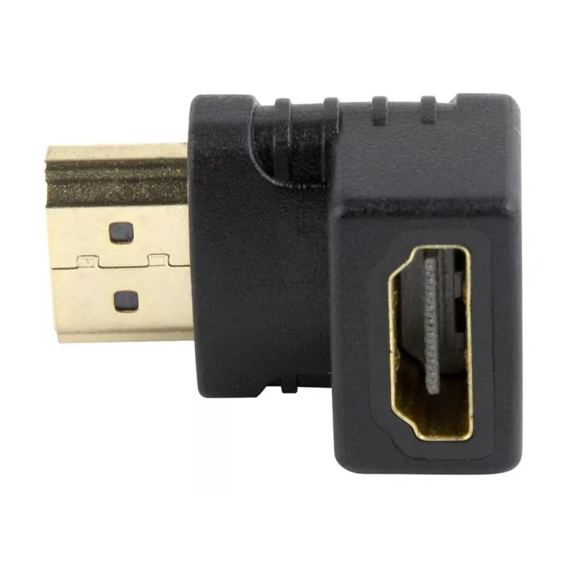 Adaptador HDMI GEMBIRD A-HDMI90-FML, HDMI a HDMI, adaptador en ángulo recto de 90°, negro