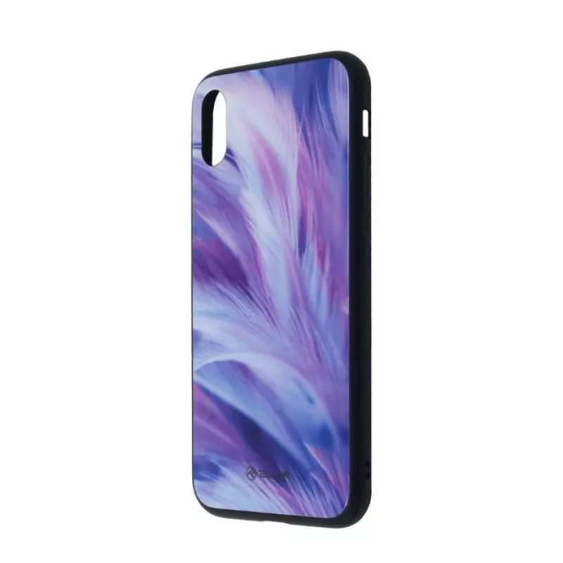 Protector de pantalla Tellur Cover Glass Print para iPhone XS con patrón de pluma