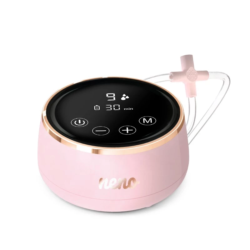 Sacaleches eléctrico neno Bella Twin – electrónico, biberones de 150 ml, 6 niveles de estimulación / 9 de succión, batería de Li-Ion USB, rosa/transparente