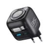 Havit UC250 A-EU cargador de viaje GaN con cable extensible, negro