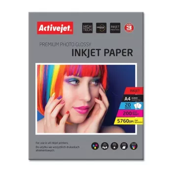 Activejet AP4-200G20 papel fotográfico brillante (A4; 20 uds.)
