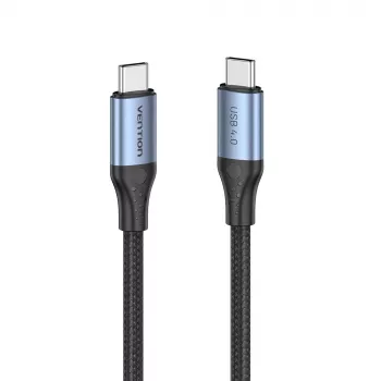 Cable Vention USB4 Gen 3x2 Type-C a Type-C 1 m, 5 A, aleación de aluminio, trenzado de algodón