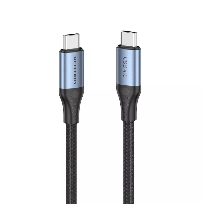 Cable Vention USB4 Gen 3x2 Type-C a Type-C 1 m, 5 A, aleación de aluminio, trenzado de algodón