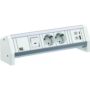 Bachmann DESK 2xCEE7/3902.02911x interruptor 1xUSB A/C 22W GST18 RAL9010