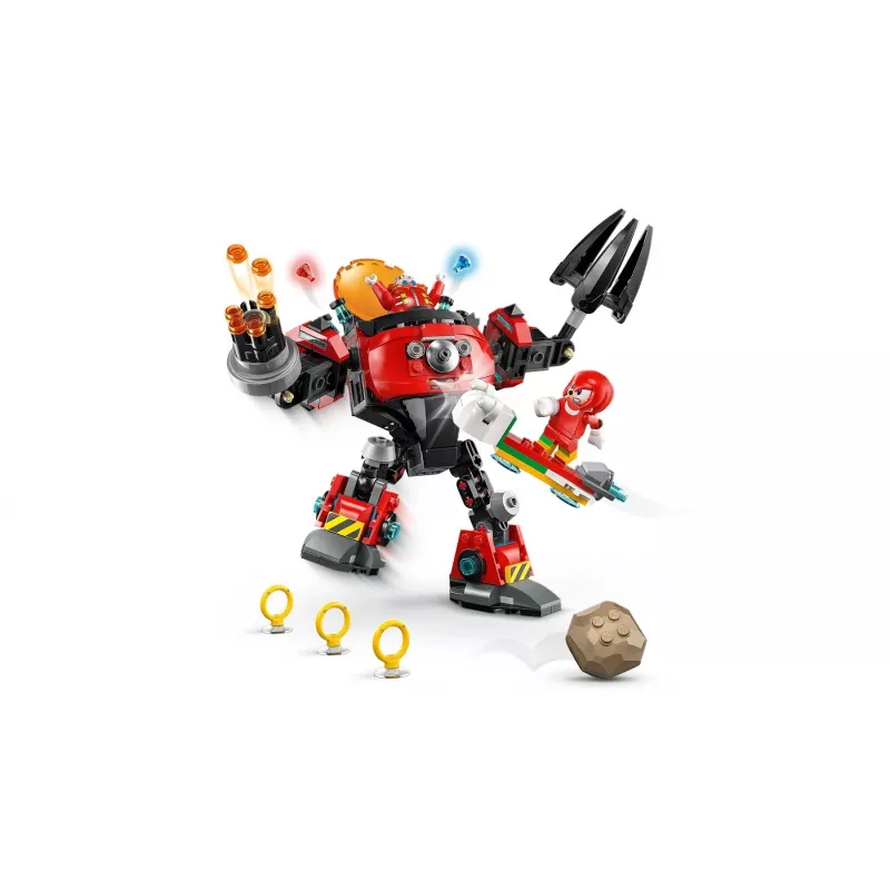 Set de juguete de construcción LEGO Sonic the Hedgehog 77005 Knuckles vs Dr Eggman Egg Crusher Mech, 350 piezas, edad 8+