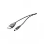 Cable de alimentación USB Renkforce RF-4079664 1 m, conector macho–conector macho DC 5,5 mm, 5 V, negro