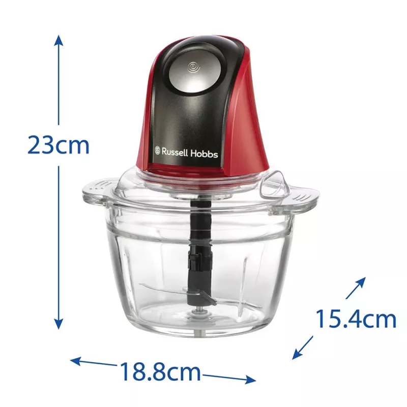 Russell Hobbs 27130-56 picadora eléctrica 0,5 L 200 W negro, rojo, transparente
