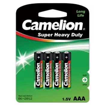 Pila de un solo uso Camelion R03P-BP4G AAA zinc-carbono