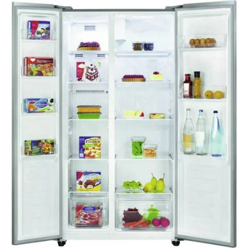 Bomann SBS 7344 frigorífico combi side-by-side, frigorífico 291 l / congelador 151 l, congelador de 4 estrellas, clase energética E, acero inoxidable