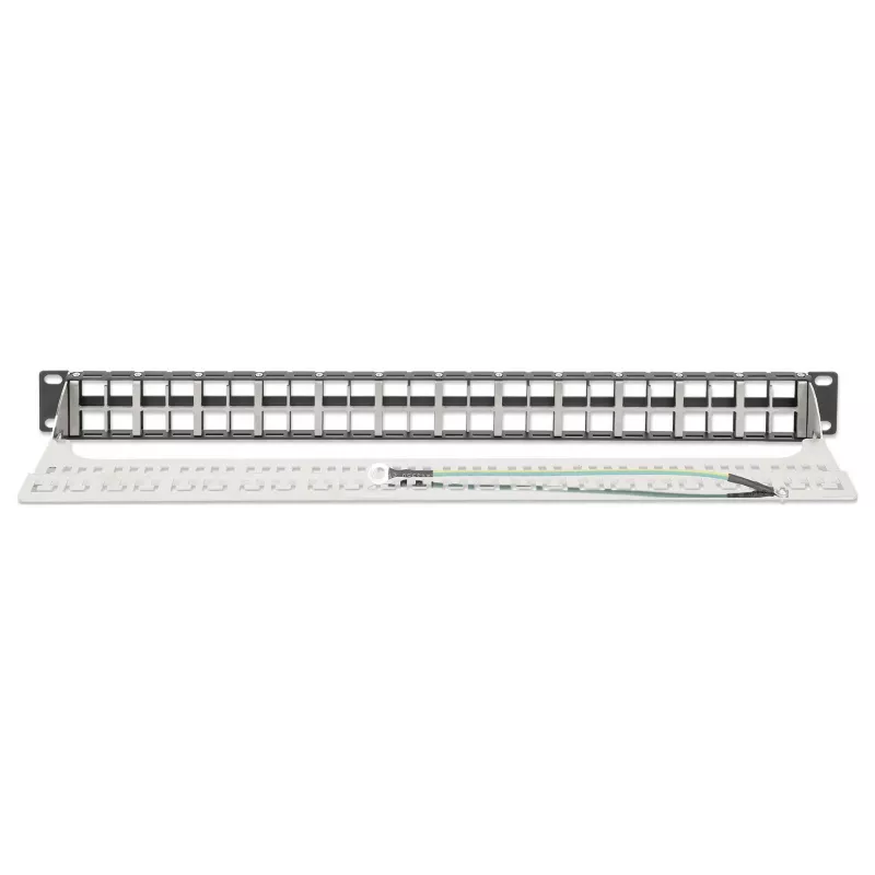 Intellinet 721028 panel de conexiones Keystone vacío, 48 puertos, 1U, apantallado, 19 pulgadas