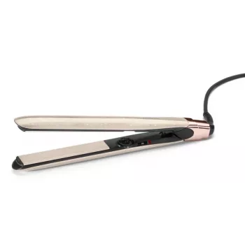 Plancha de pelo BABYLISS ST914PE — placas de cerámica/titanio, 13 niveles de calor, 100–240 V, Beige/Cobre