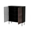 Cómoda Cama 4D CORTINA 102x40x118 negro/nogal