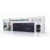 Teclado de tamaño completo con cable Gembird KBS-UM-04 USB QWERTY inglés US con ratón, negro, cable de 1,5 m