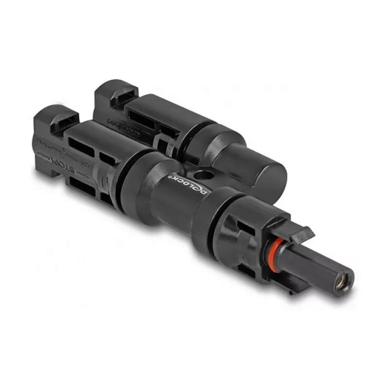 Conector solar DeLOCK DL4 1 hembra a 2 macho negro