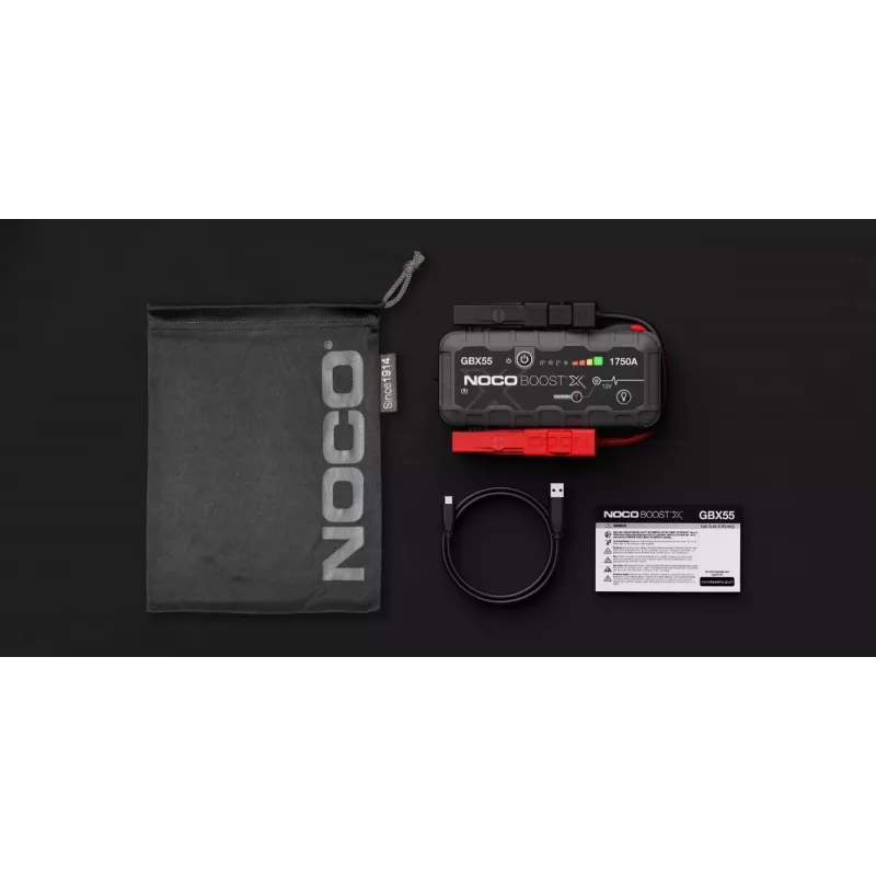 Arrancador NOCO GBX55 1750 A Ion de litio, 46 Wh, IP65, para gasolina hasta 7,5 L / diésel hasta 5 L