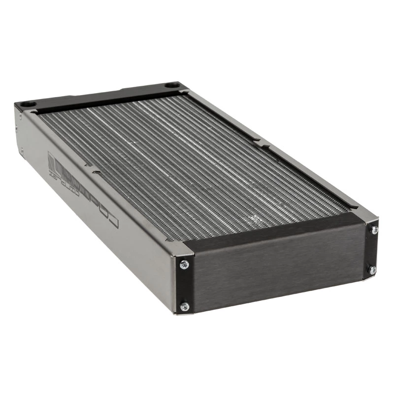 Bloque refrigerador Aqua-Computer 33705 — aluminio/cobre/acero inoxidable, 320×140×40 mm, gris/plata