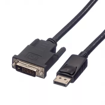 Roline - cable de vídeo - DisplayPort (M) a DVI-D (M) - 2 m - tornillos cautivos - negro