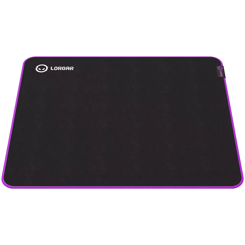 Alfombrilla gaming Lorgar Main 315, superficie de alta velocidad, base de goma antideslizante violeta, tamaño: 500 mm x 420 mm x 3 mm, peso 0,39 kg