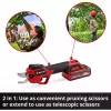Tijera de podar EINHELL GP-LS 18/28 Li T BL-Solo — tijera de podar de bypass telescópica inalámbrica, 18 V, capacidad de corte 2,8 cm, mango de aluminio