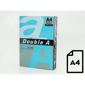 Papel de color Double A, 80g, A4, 500 hojas, azul intenso