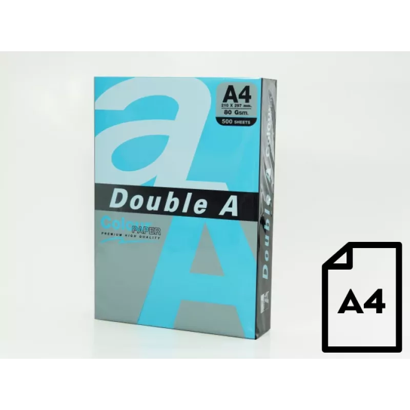 Papel de color Double A, 80g, A4, 500 hojas, azul intenso