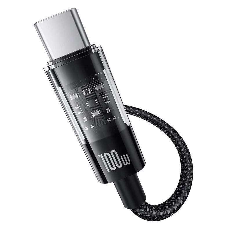 Cable de carga rápida USB A a USB C Baseus Gem 2 m 100 W negro