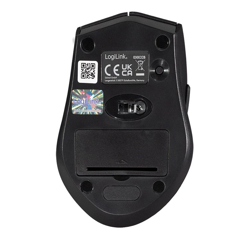 Ratón inalámbrico Logilink BT5.0, ergonómico, negro