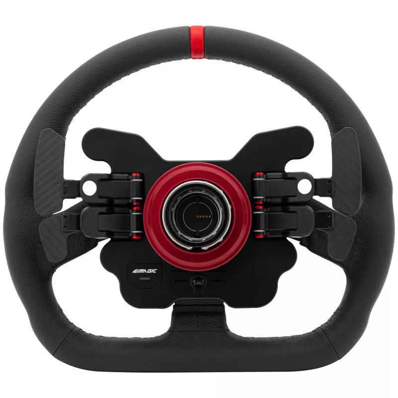 Volante de simracing Simagic GT1-SD Cuero, volante desmontable para simuladores, empuñadura de cuero, patrón de agujeros compatible