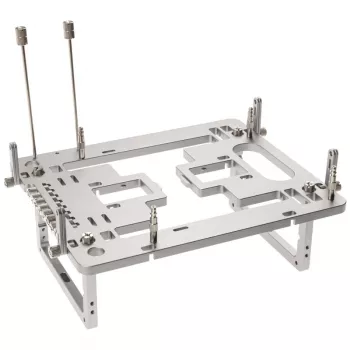 Caja de banco de pruebas mini Streacom BC1 Mini V2 plata — marco compacto de estructura abierta