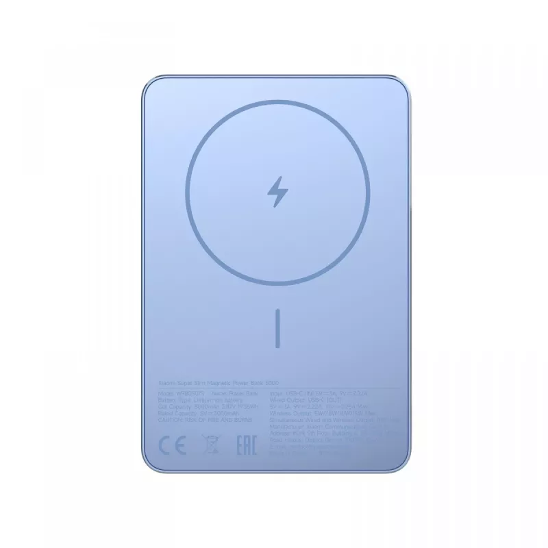 Xiaomi batería externa magnética ultrafina 5000 | 5000 mAh | azul