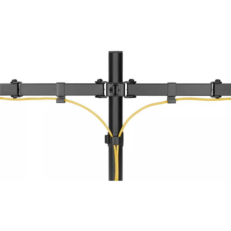 Brazo de monitor Goobay Dual Flex - Pantalla 17-32 inch - Montaje en mesa VESA 75 y 100 mm - Giratorio, orientable e inclinable - Soporte ajustable en altura - Carga máxima