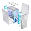Caja de PC LOGIC Dart Pro Midi ARGB blanca — torre Midi, ATX, 456×200×385 mm, GPU máx. 34 cm, altura de disipador de CPU 155 mm, 3x120mm frontal + 1x120mm trasero, USB 3.0 x2, USB-C x1