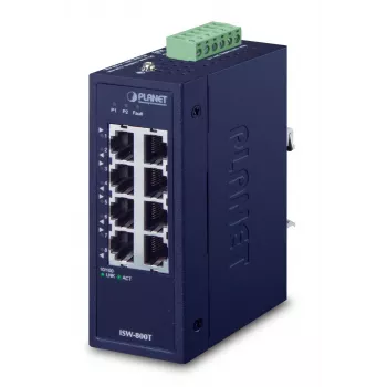 PLANET ISW-800T switch de red, no gestionado, L2 Fast Ethernet (10/100), azul