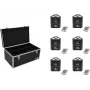 Set de 6 focos LED con batería EUROLITE AKKU TL-3 TCL QuickDMX con maletín de transporte TDV-1