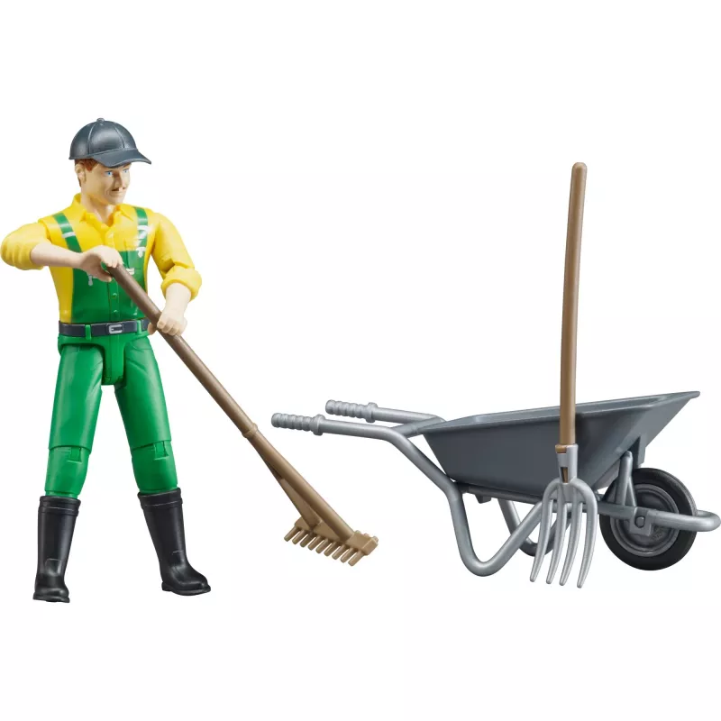 Set de figuras agricultor con accesorios, figura de juego