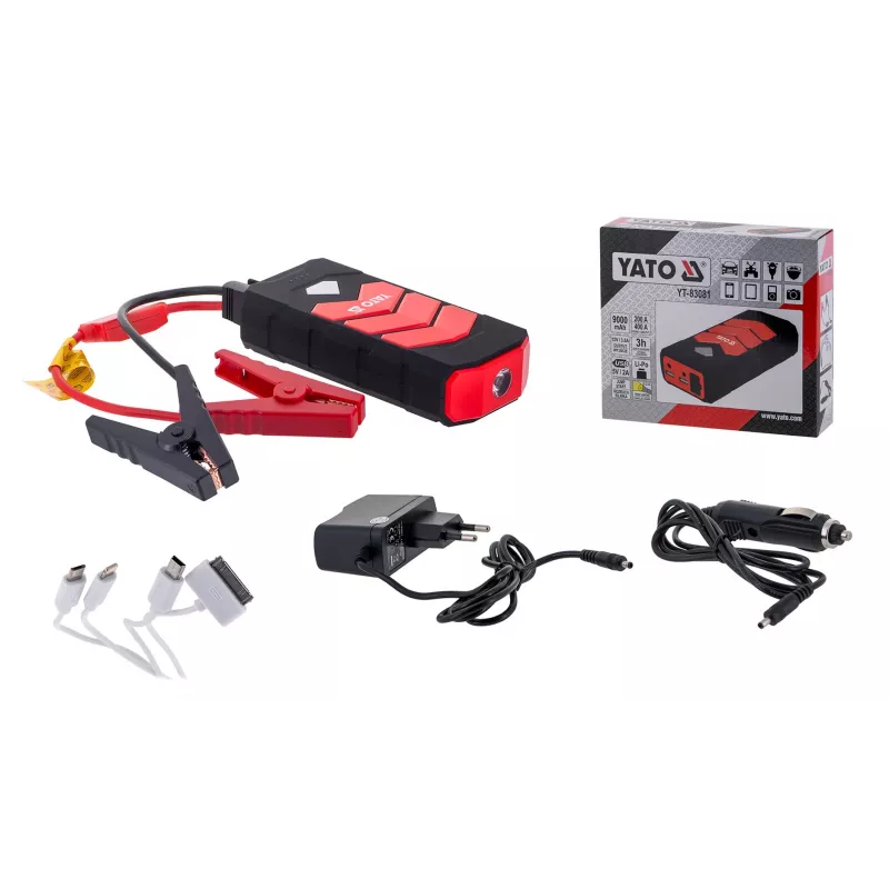 Arrancador de coche YATO YT-83081 power bank para coche 9000 mAh 9000 mAh negro, naranja