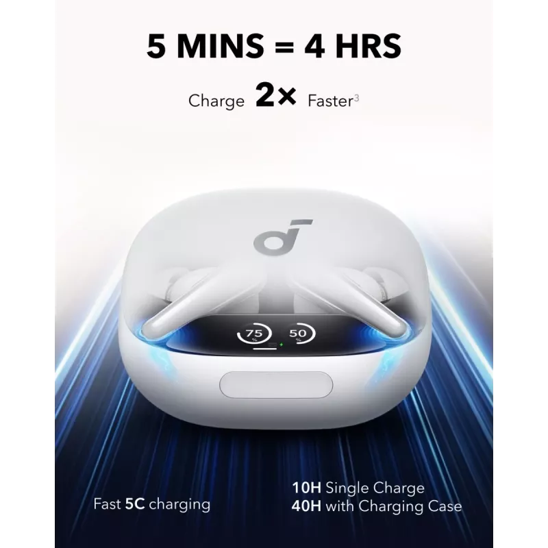 Auriculares Anker Soundcore Liberty 4 Pro TWS Bluetooth in-ear, blanco, para llamadas/música/deporte, peso 61,97 g