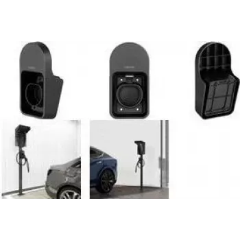 Logilink - Fijación de pared para cable de carga - con bandeja para cables, plástico - Negro (EVM0100)