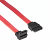 Akyga AK-CA-51 cable SATA III 6 Gb/s, recto a 90° acodado, 0,5 m, rojo