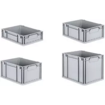 Caja de almacenamiento allit ProfiPlus EuroEco C412 — gris, material PP, asas cerradas