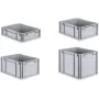 Caja de almacenamiento allit ProfiPlus EuroEco C412 — gris, material PP, asas cerradas