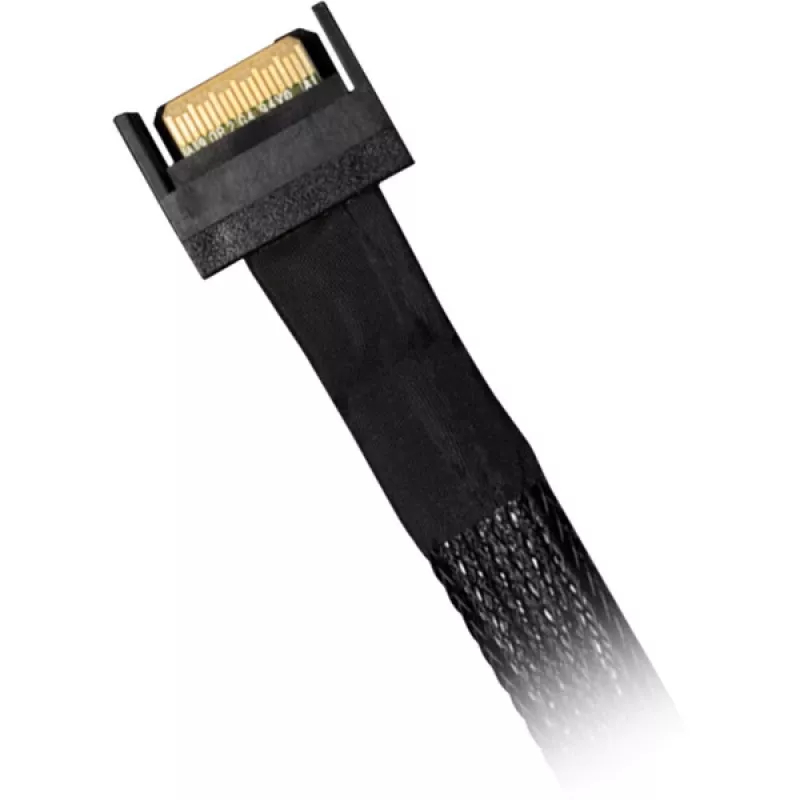 Cable ICY DOCK MB414L-B MCIO 4i SFF-TA-1016 a MCIO 4i SFF-TA-1016, 0,5 m