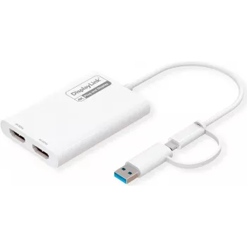 ROLINE Adaptador de pantalla USB Type-C A - Dual HDMI 4K60 ST/BU - Adaptador - Digital/Datos (12.03.3206)