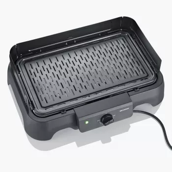 Parrilla eléctrica de sobremesa SEVERIN PG 8595 — 2000 W, superficie de parrilla rectangular, negra