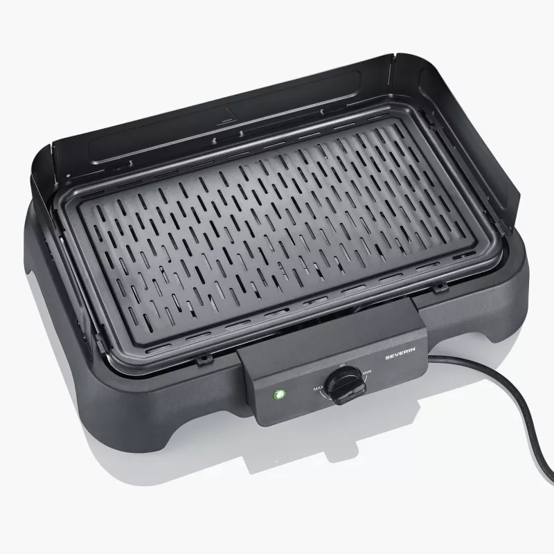 Parrilla eléctrica de sobremesa SEVERIN PG 8595 — 2000 W, superficie de parrilla rectangular, negra