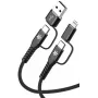 Cable Celly 4-IN-1 A+C a C+LIGHT 2M BK
