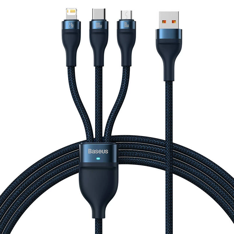 Cable USB Baseus CASS030003 1,2 m USB A USB-C/Micro-USB-A/Lightning azul