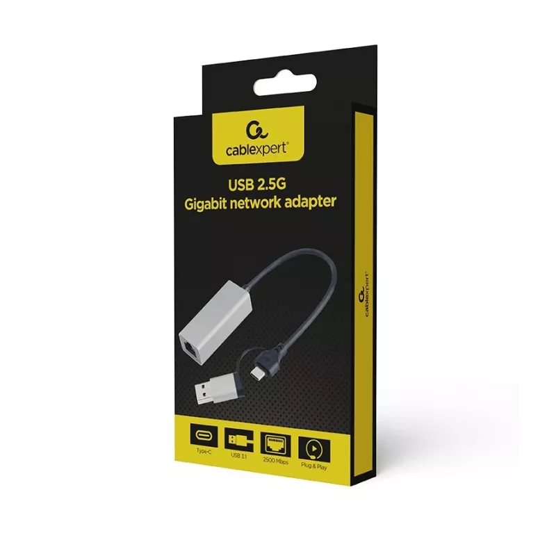 Gembird A-USB3AC-LAN2G-01 Adaptador de red USB 2,5 Gigabit, gris espacial